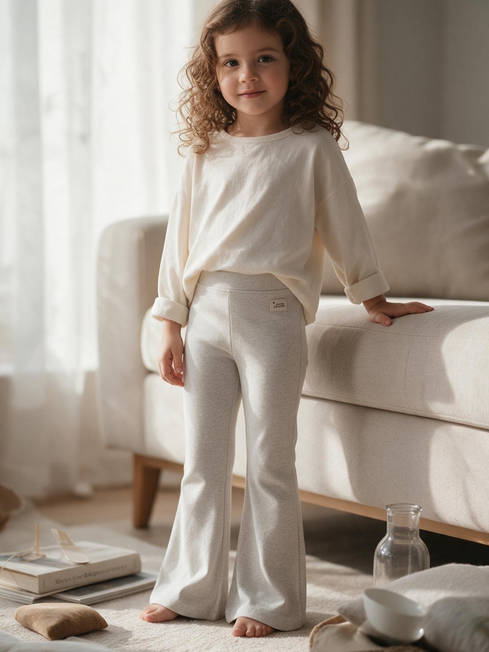 Zara Awty Studio in Oatmeal Heather Flare Pants